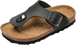 Girls Sandals for Big Kid Spring And Summer Children's Boys And Girls Cork Flip Flops Shoes Glossy Slippers Slippers A Word Drag Flip Flops Beach Korean Feet