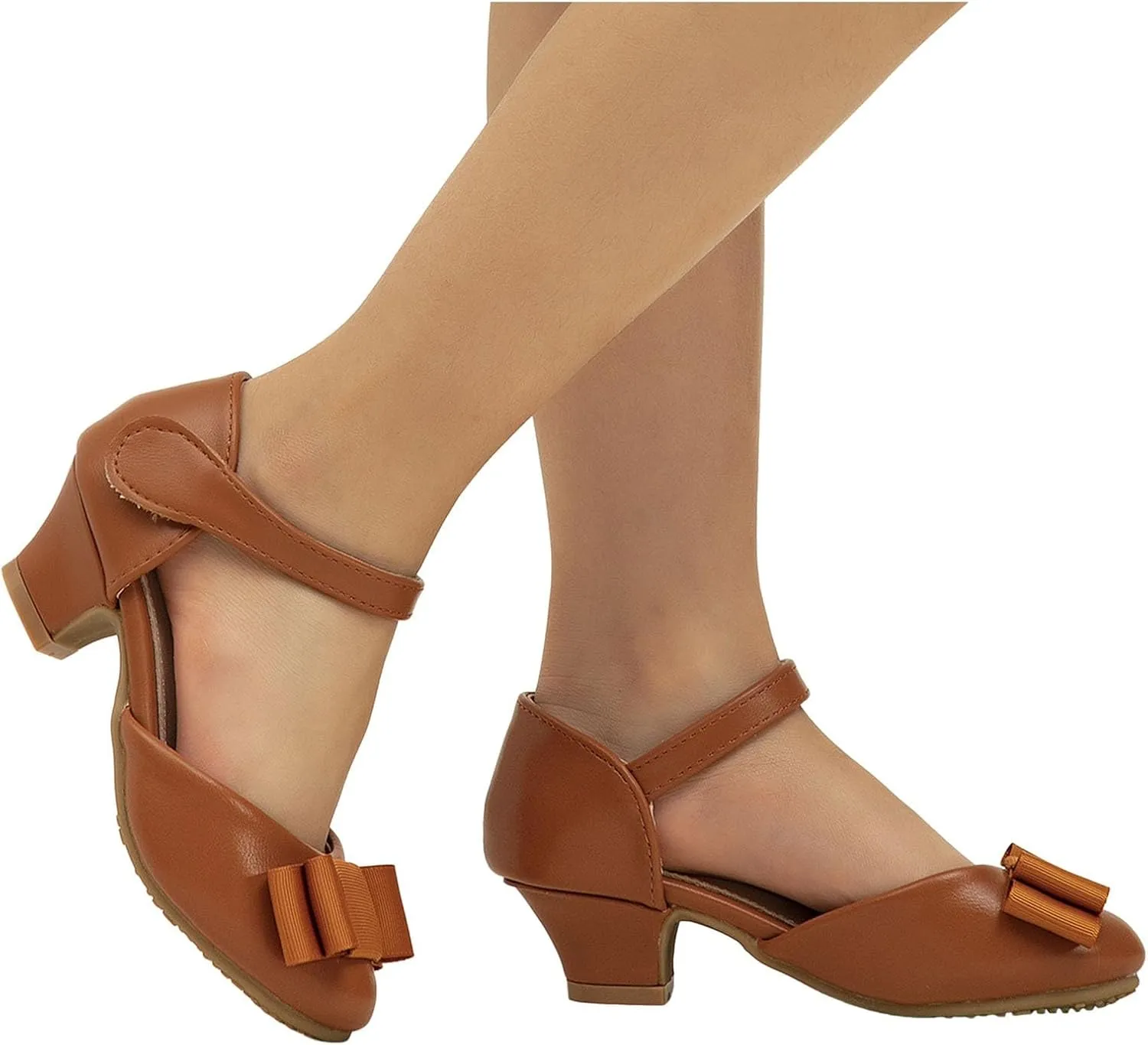 Girls Sandals Low Heel Girls Princess Shoes Little Hollow Bow Sandals Children's Dance Performance Dress High Heels