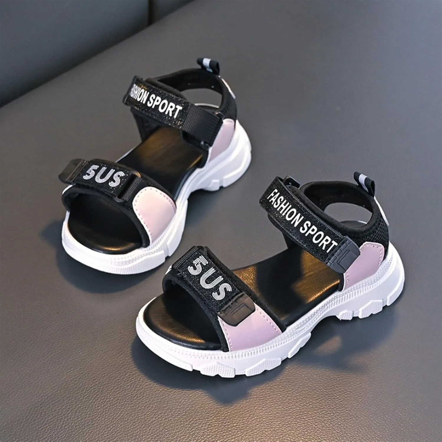 Girls Sandals Low Heel Girls Sandals Fashion Sports Soft Bottom Open Toe Students Middle And Large Children Children Beach Shoes
