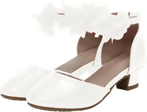 Girls Sandals Open Toe Girls Silk Flower Princess Shoes Little Girl Closed Toe Hollow High Heels Children Dance Performance Dress Shoes