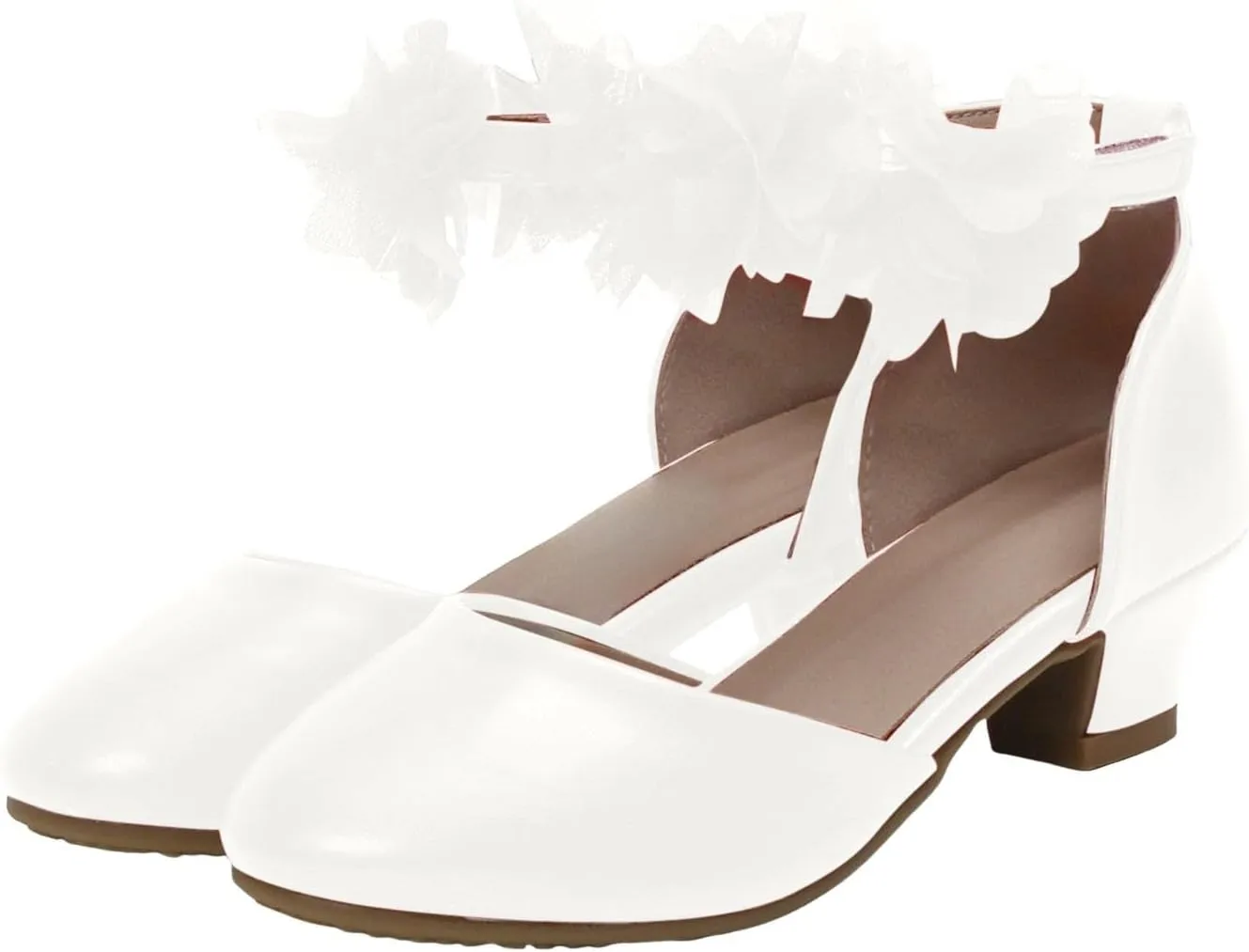 Girls Sandals Open Toe Girls Silk Flower Princess Shoes Little Girl Closed Toe Hollow High Heels Children Dance Performance Dress Shoes