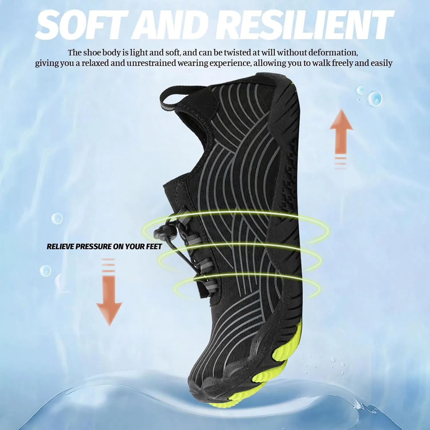 Grounded Footwear for Women Men with Neuropathy Water Shoes Quick-Dry Aqua Socks Swim Beach Barefoot Diabetic Shoes Walking Wide Toe Box Sneakers for Hike Yoga Lightweight Comfortable Breathable