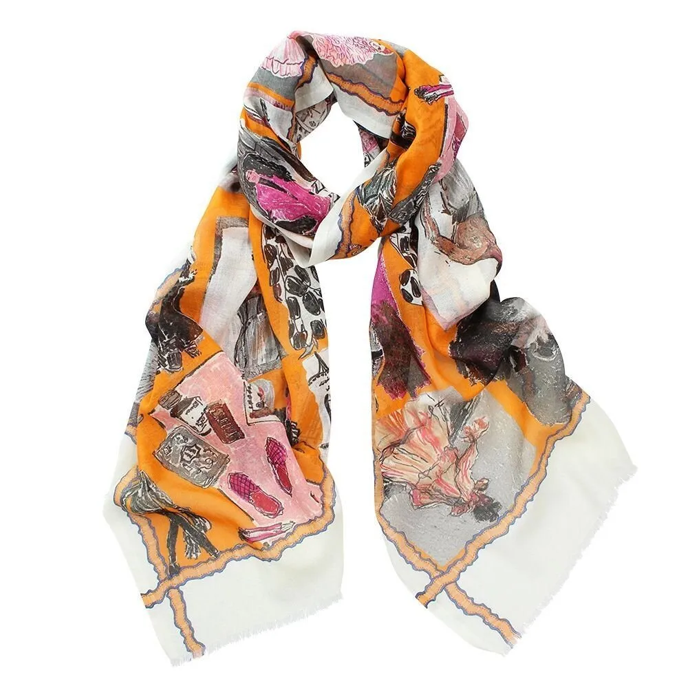 Harper Retro Scarf | Tangerine