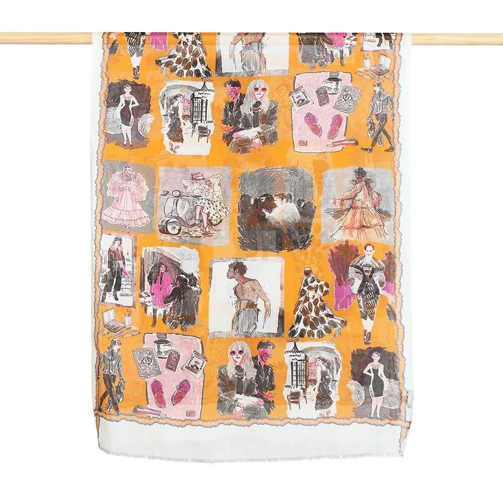 Harper Retro Scarf | Tangerine
