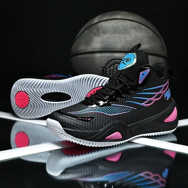 High Top Womens Mens Basketball Shoes Breathable Non Slip Unisex-Adult Outdoor Sneakers Cushioning Workout Shoes for Fitness