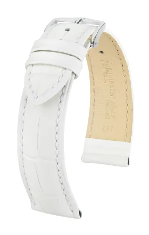 Hirsch  Duke L Sturdy White Leather Band