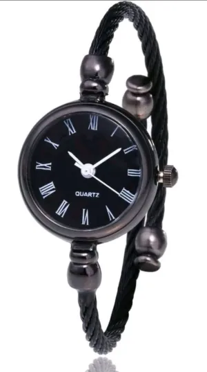 Jewellery - Watch - Ladies - round twisted black