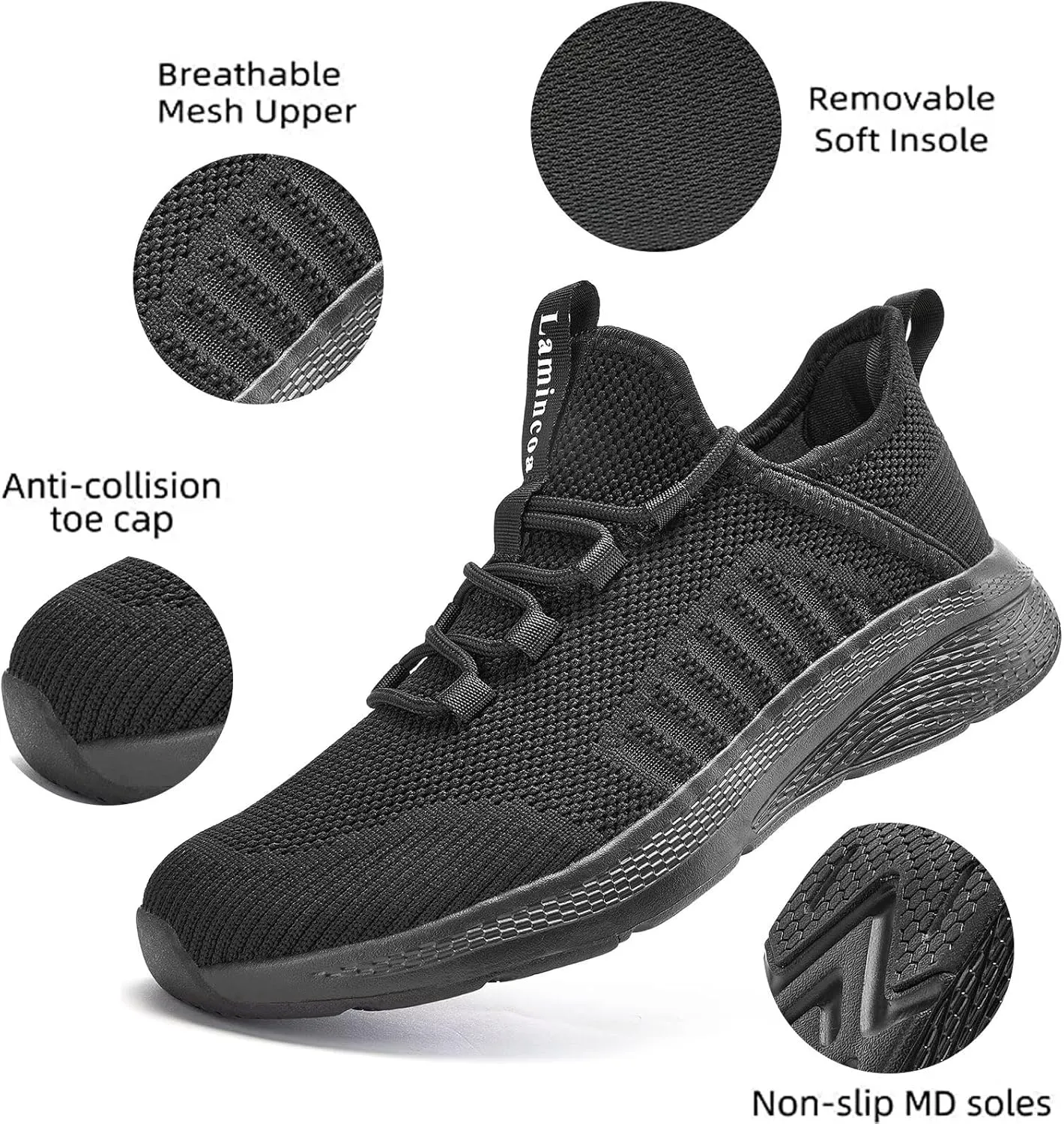 Lamincoa Women Slip on Walking Sneakers Non Slip Running Shoes Lightweight Sport Gym Casual Shoes Workout Tennis Sneakers for Women
