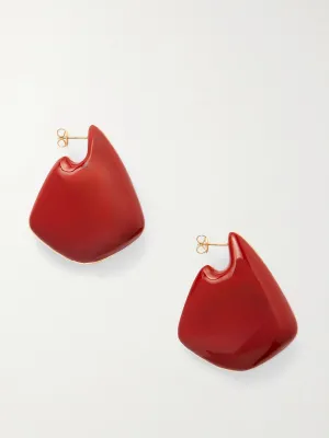 Large Fin gold vermeil and enamel earrings