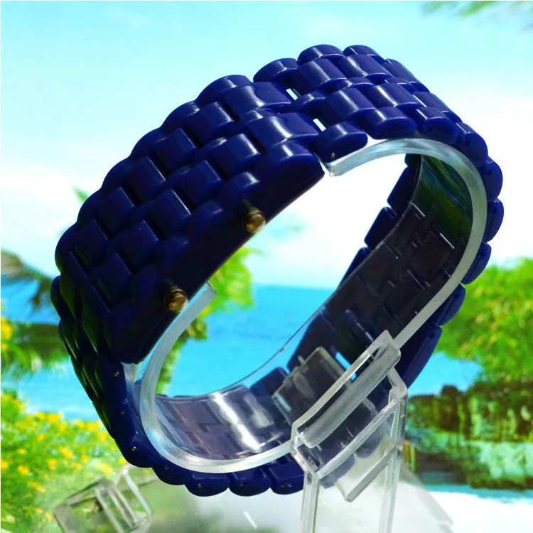 LED Digital Lava Plastic Sport Men Women Unisex Wrist Day Date Watch