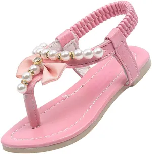 Low Heels Open Toe Princess Sandal Girls Sandals Fashion Korean Soft Sole Medium And Large Children Shoes Non Slip Beaded Children's Sandals