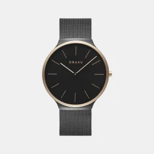 Men Black Analog Stainless Steel Watch V240GXMBMB