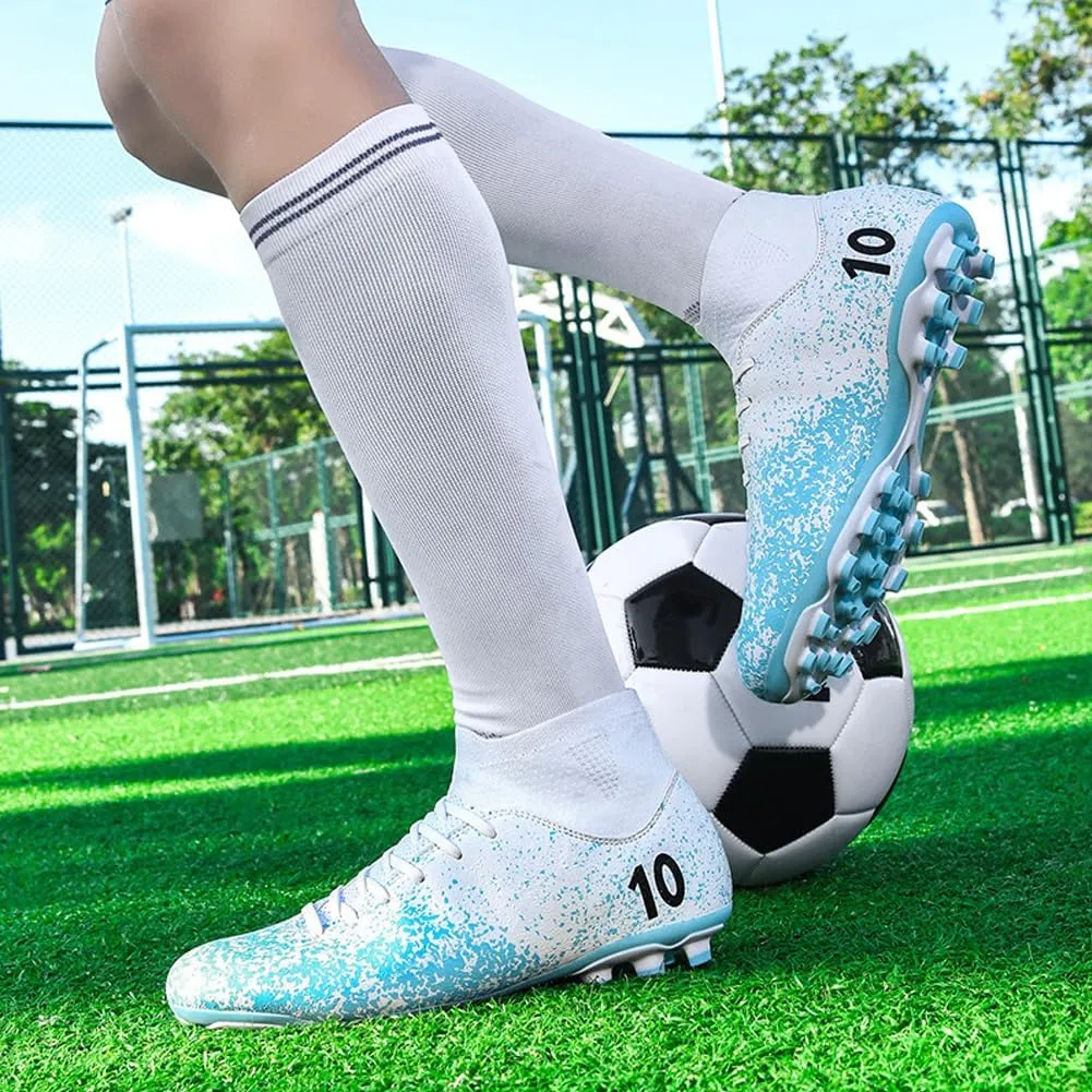 Men's High-Top Cleats Soccer for Football Training - Lightweight Turf Shoes for School - Futsal Shoes for Soccer Game