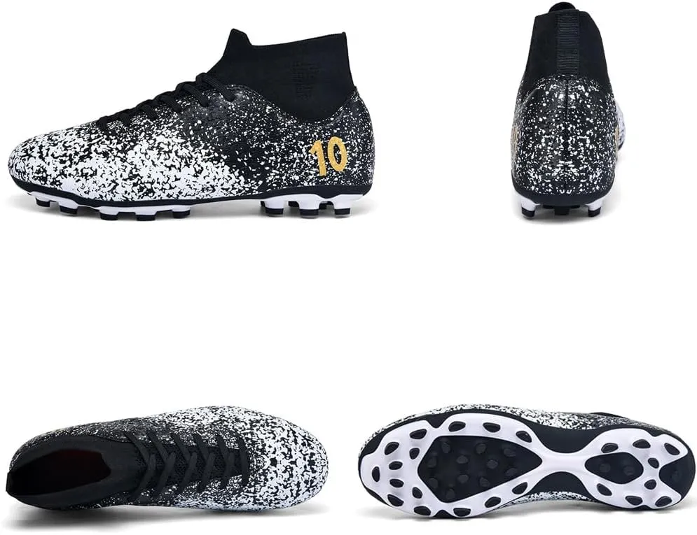 Men's High-Top Cleats Soccer for Football Training - Lightweight Turf Shoes for School - Futsal Shoes for Soccer Game
