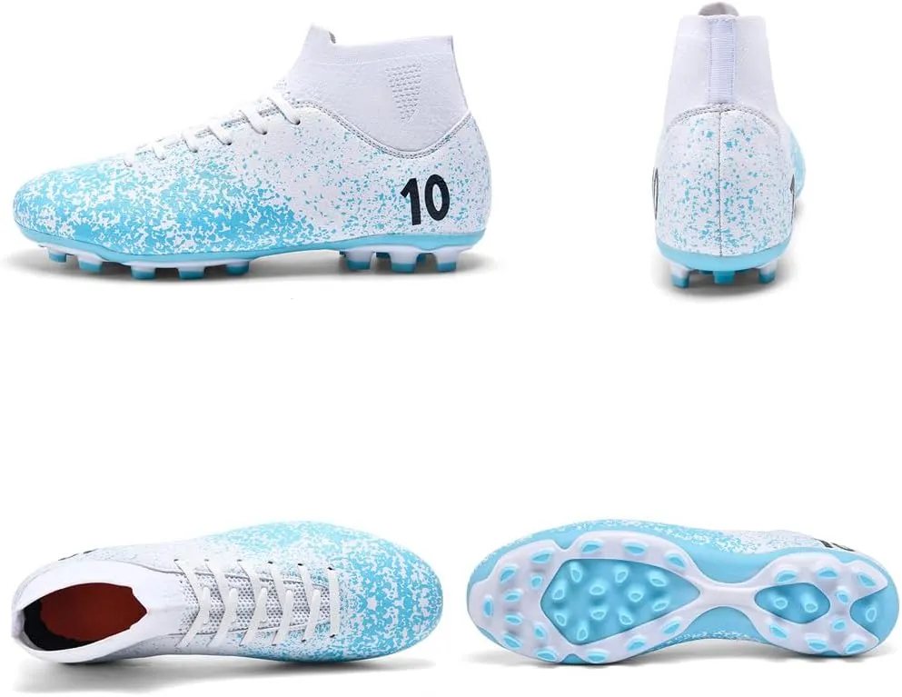 Men's High-Top Cleats Soccer for Football Training - Lightweight Turf Shoes for School - Futsal Shoes for Soccer Game