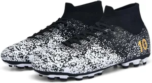 Men's High-Top Cleats Soccer for Football Training - Lightweight Turf Shoes for School - Futsal Shoes for Soccer Game