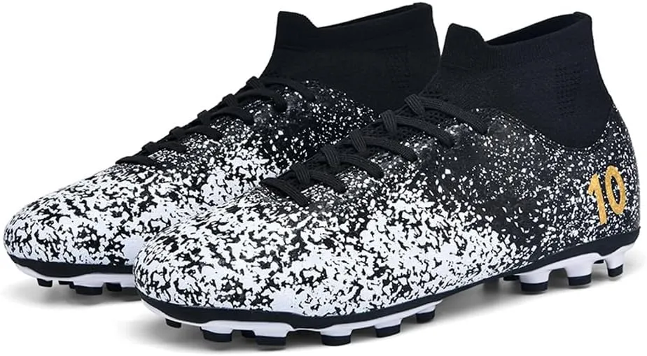 Men's High-Top Cleats Soccer for Football Training - Lightweight Turf Shoes for School - Futsal Shoes for Soccer Game