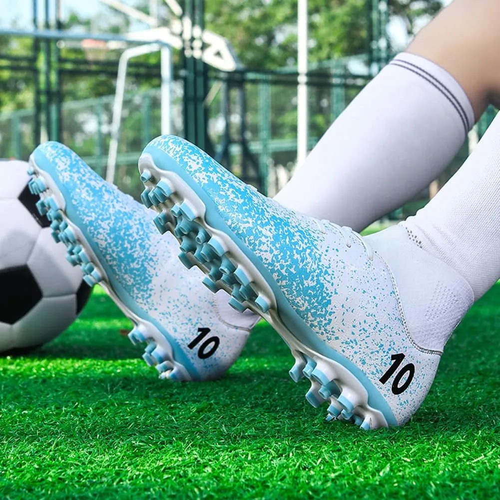 Men's High-Top Cleats Soccer for Football Training - Lightweight Turf Shoes for School - Futsal Shoes for Soccer Game