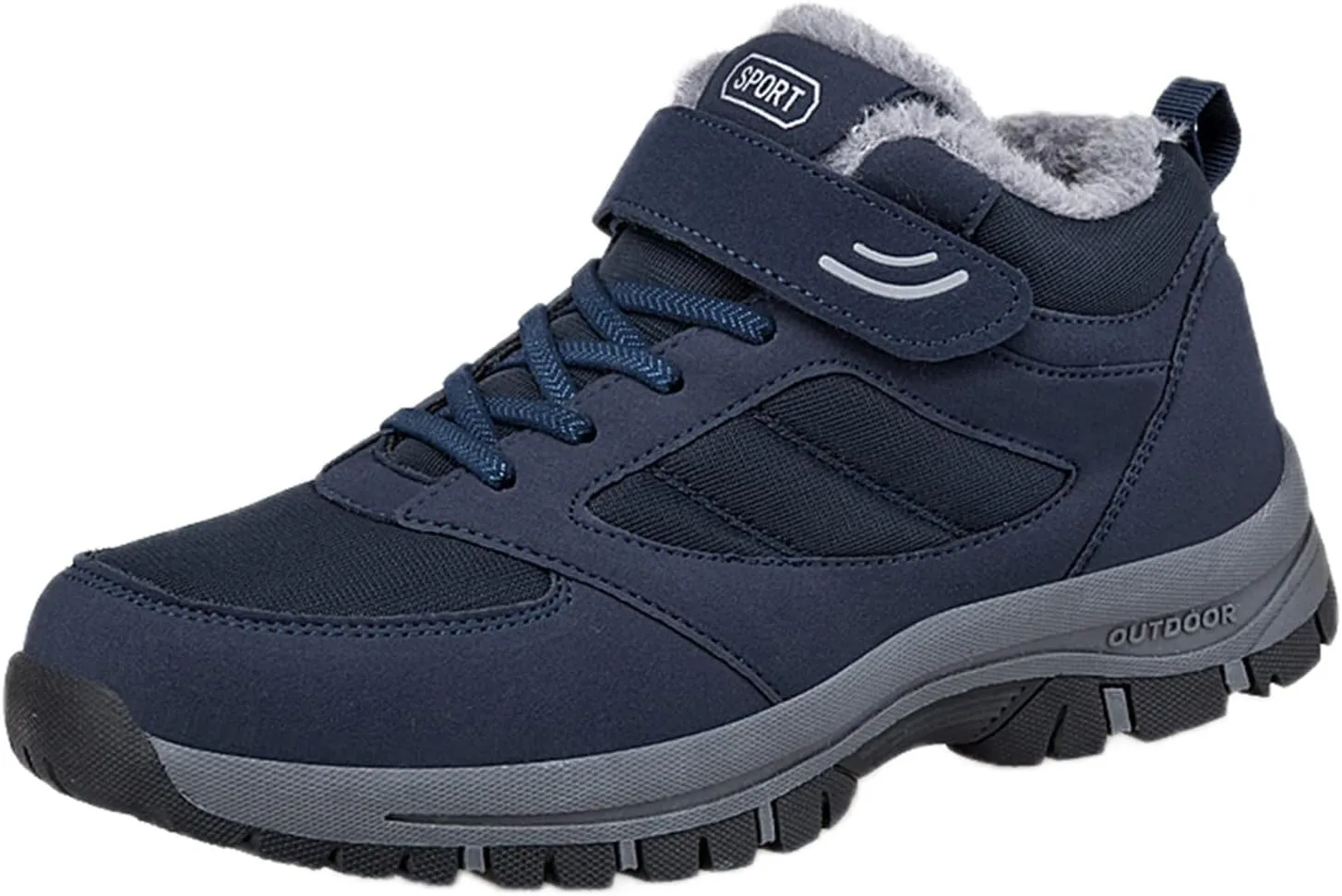 Men's Sneakers Couple Models Men's Middle and Elderly High Top Plus Velvet Thickening Non Slip Wear Comfortable Cotton