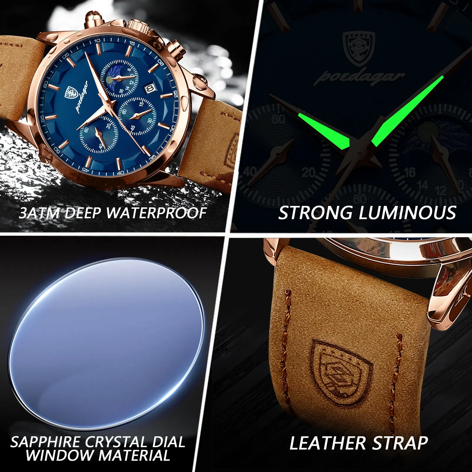 Mens Waterproof Quartz Watch - Perfect Gift