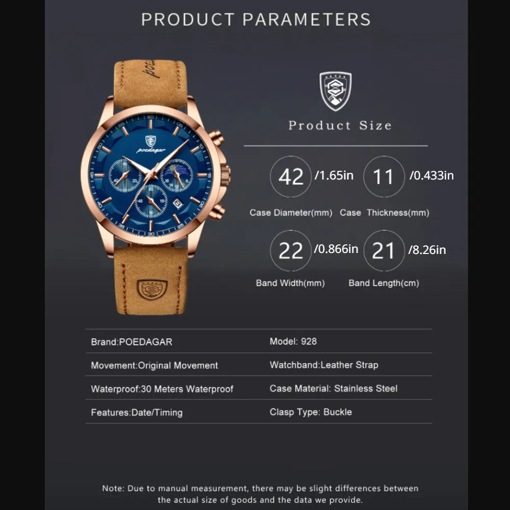 Mens Waterproof Quartz Watch - Perfect Gift