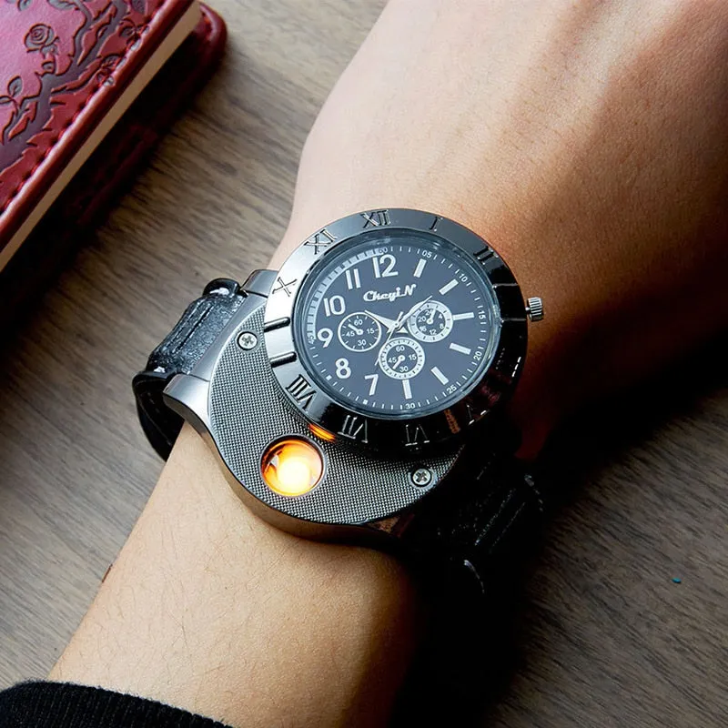 Military USB Charging Lighter Watch