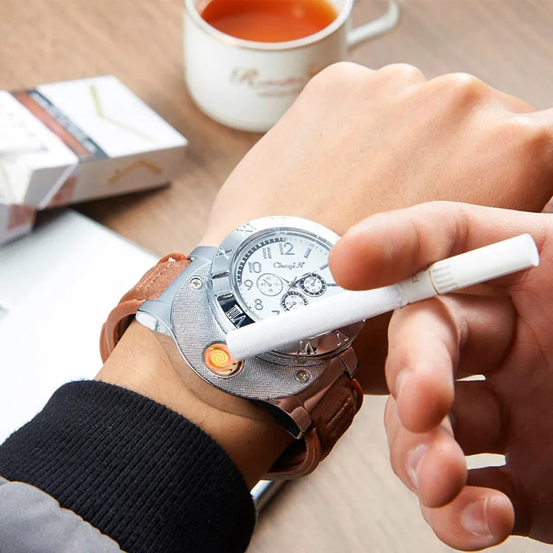 Military USB Charging Lighter Watch