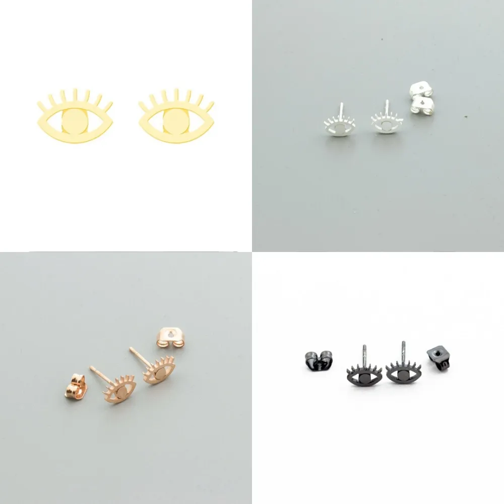 Minimalist Eyebrow Eyes Earrings Stainless Steel
