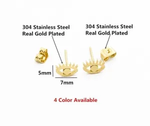 Minimalist Eyebrow Eyes Earrings Stainless Steel