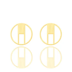 Minimalist Geometric CZ Square Circle Stud