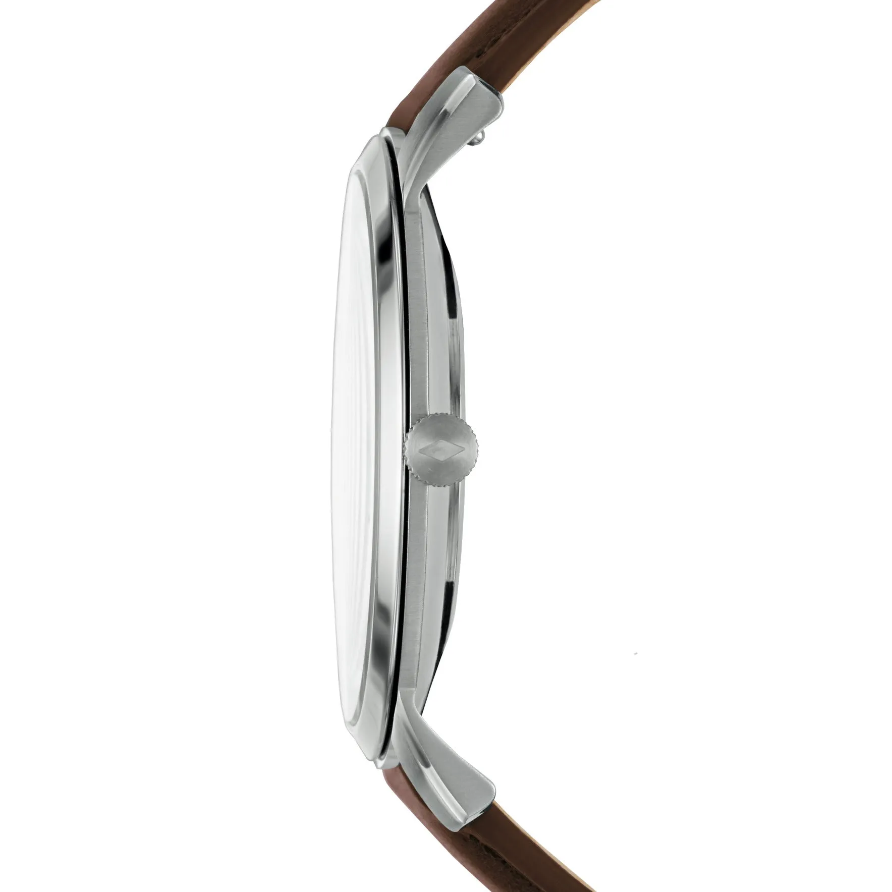 Minimalist Three-Hand Brown Eco Leather Watch and Bracelet Set