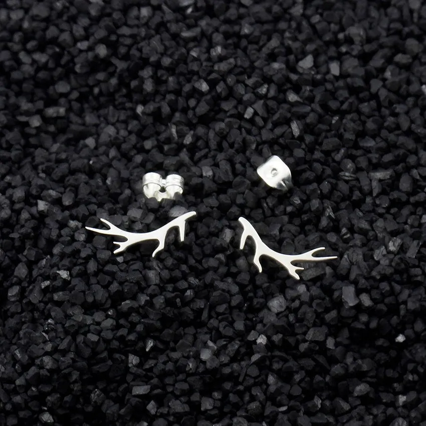 Minimalist Tree Branch Stud Earrings Gold Color
