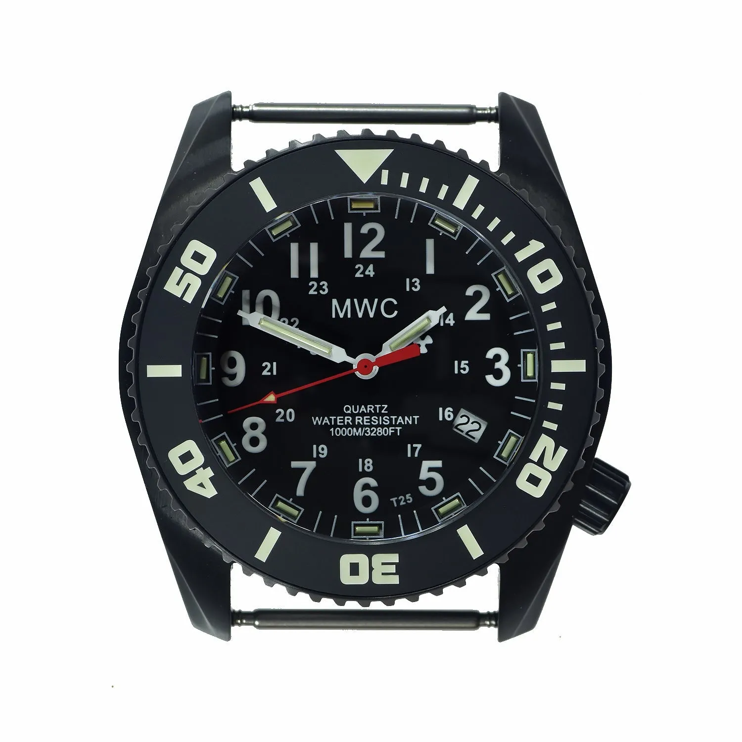 MWC "Depthmaster" 100atm / 3,280ft / 1000m Water Resistant Military Divers Watch in PVD Stainless Steel Case with GTLS and Helium Valve (Swiss Ronda 715li Movement)