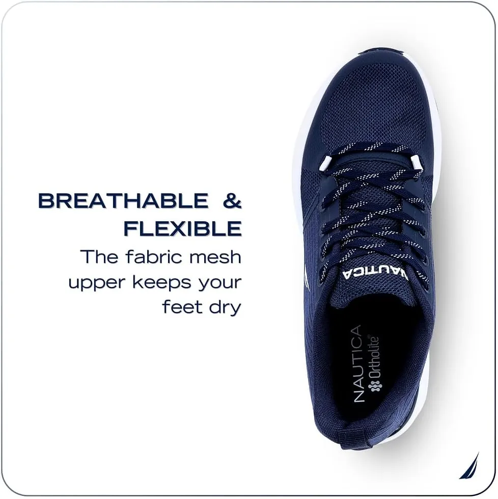 Nautica Mens Running Sneakers Sport Fashion Lace-Up Athletic Soft Shoes for Gym Tennis Men  Cushioned, Breathable, Lightweight & Comfortable