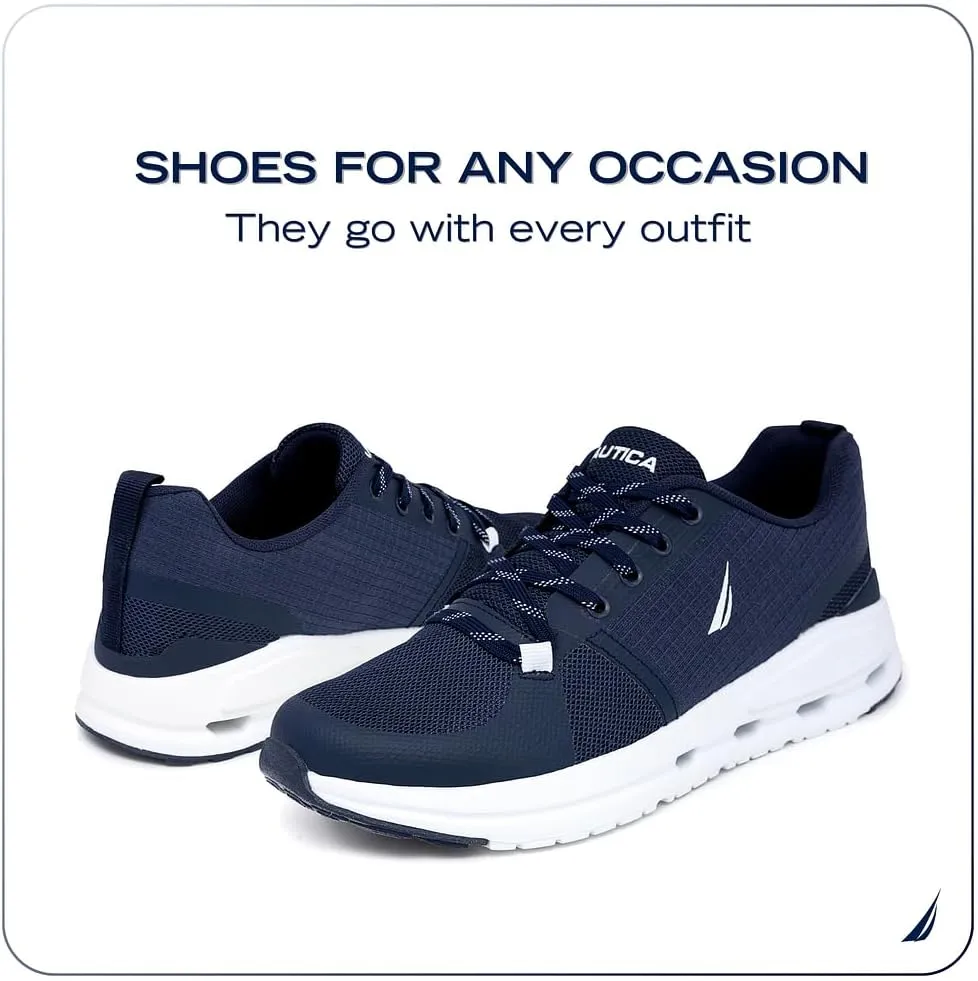 Nautica Mens Running Sneakers Sport Fashion Lace-Up Athletic Soft Shoes for Gym Tennis Men  Cushioned, Breathable, Lightweight & Comfortable