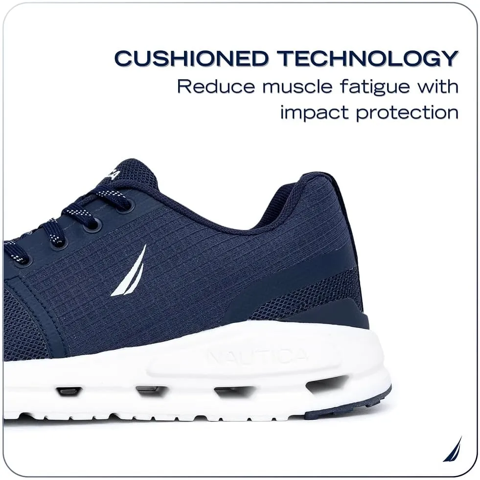 Nautica Mens Running Sneakers Sport Fashion Lace-Up Athletic Soft Shoes for Gym Tennis Men  Cushioned, Breathable, Lightweight & Comfortable