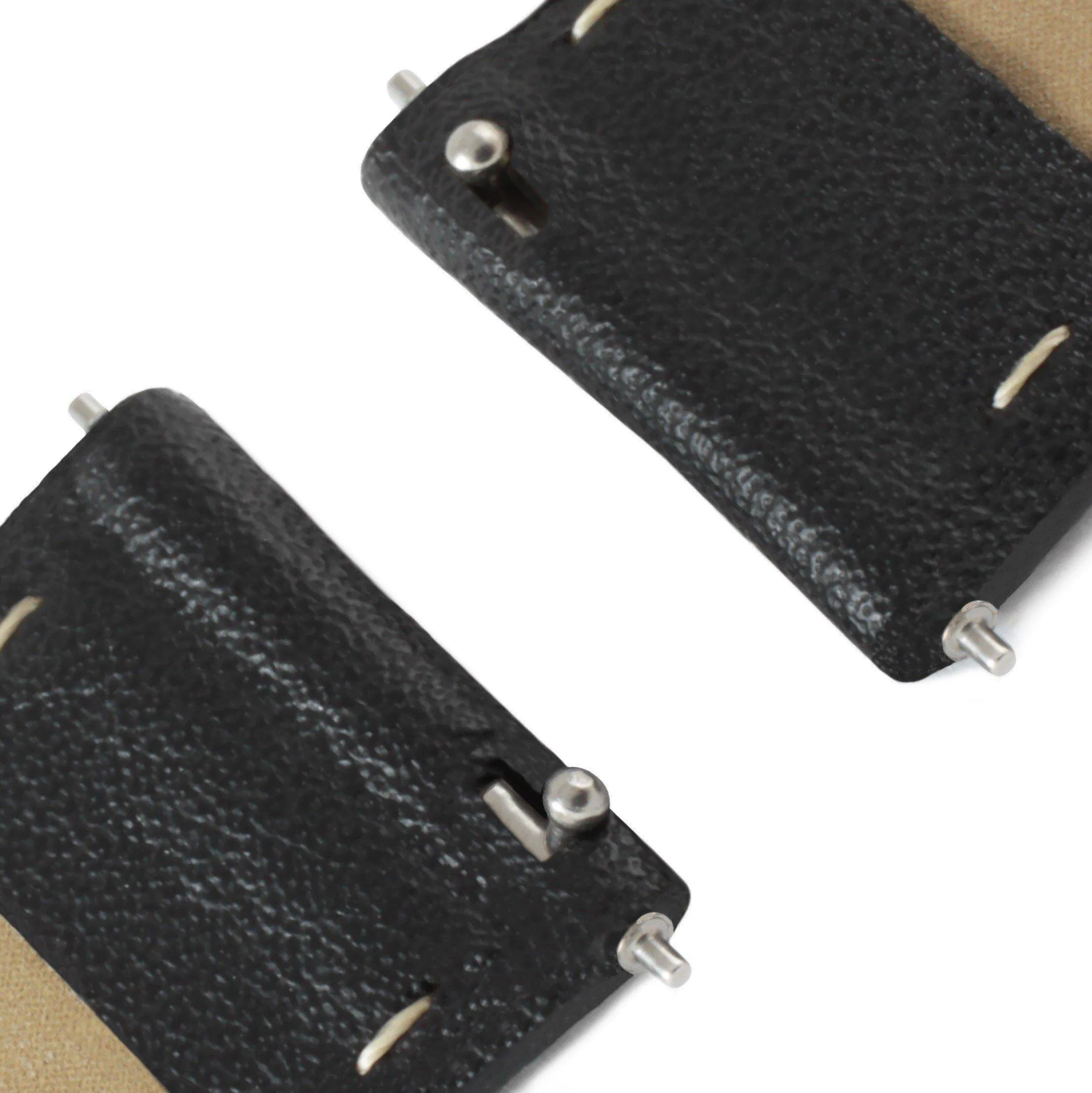 Neliö Square Vegan Leather Watch Gold, Black & Black
