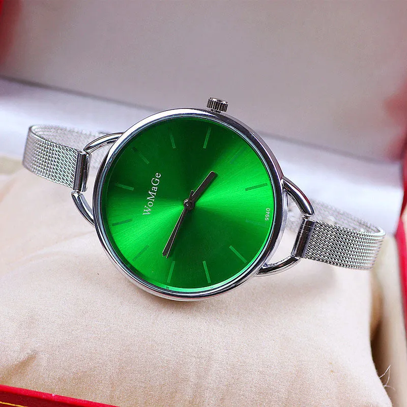 New Fashion Women's Casual Minimalist Stainless Steel Strap Wrist Watch