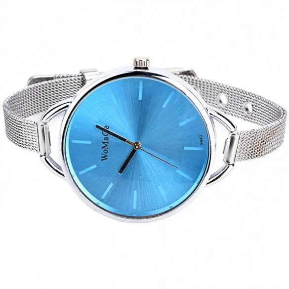 New Fashion Women's Casual Minimalist Stainless Steel Strap Wrist Watch