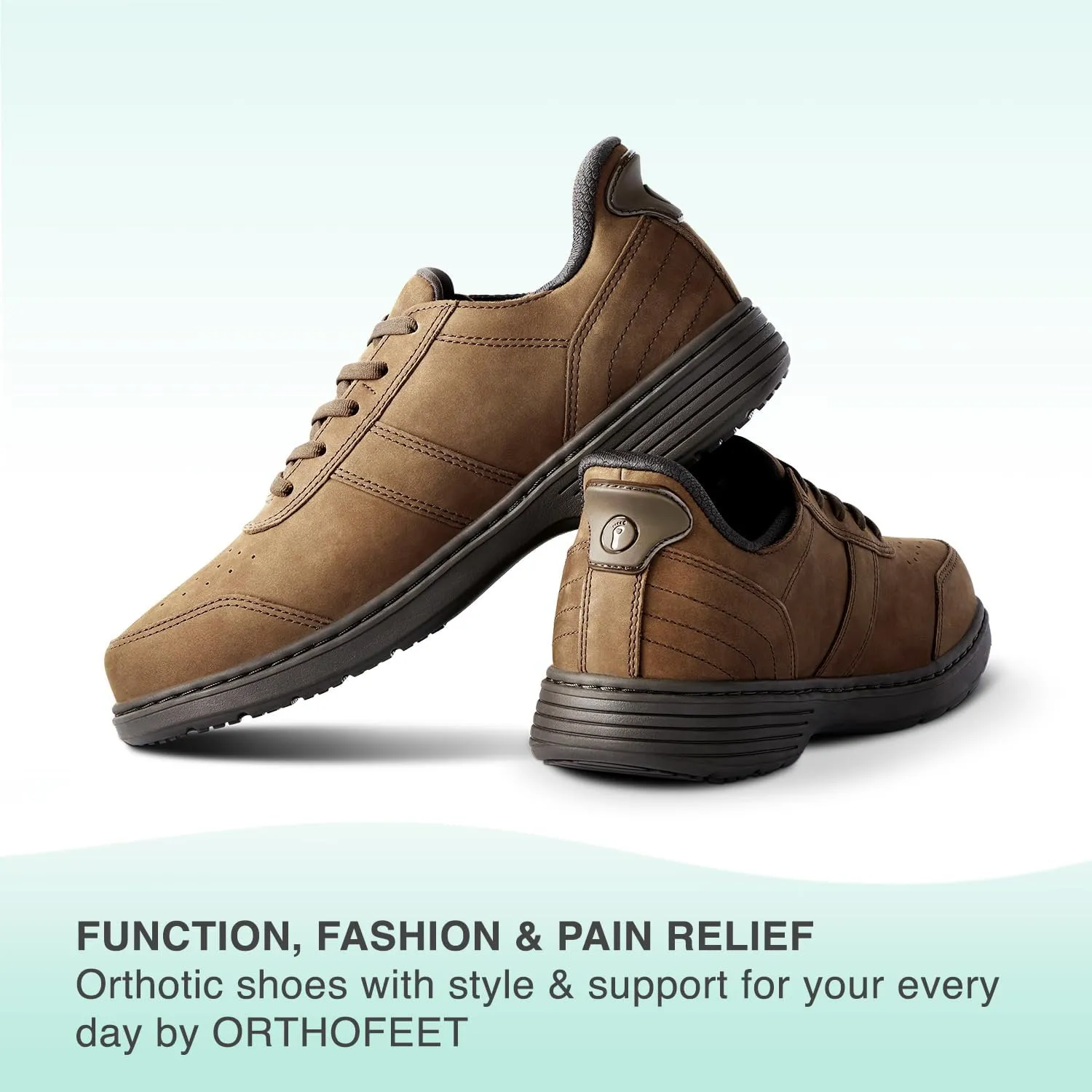Orthofeet Men's Orthopedic Black Leather Pierre Hands-Free Casual Shoe