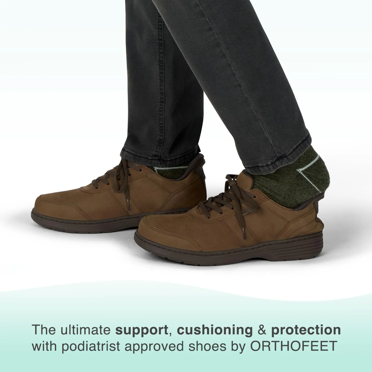 Orthofeet Men's Orthopedic Black Leather Pierre Hands-Free Casual Shoe