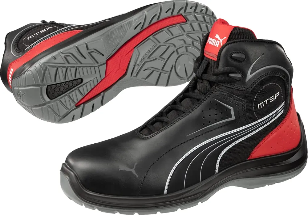 PUMA Men's Touring Black Mid Industrial Shoe, 10.5