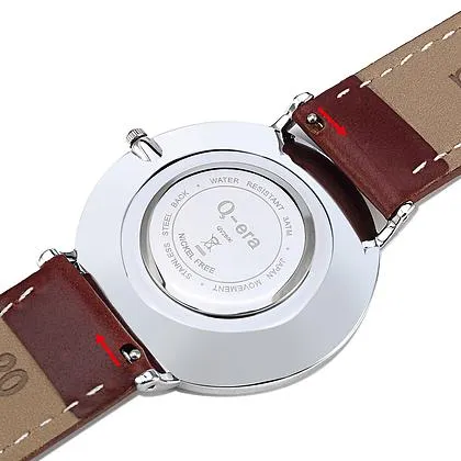 Q-era Brown Leather Women's Watch - QV2804-5
