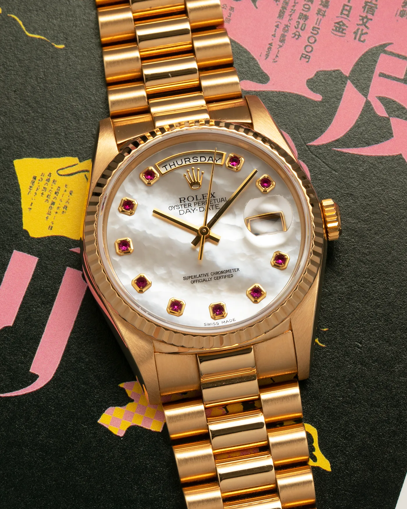 Rolex Day-Date 18238 Mother of Pearl Rubies