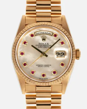 Rolex Day-Date 18238 Mother of Pearl Rubies