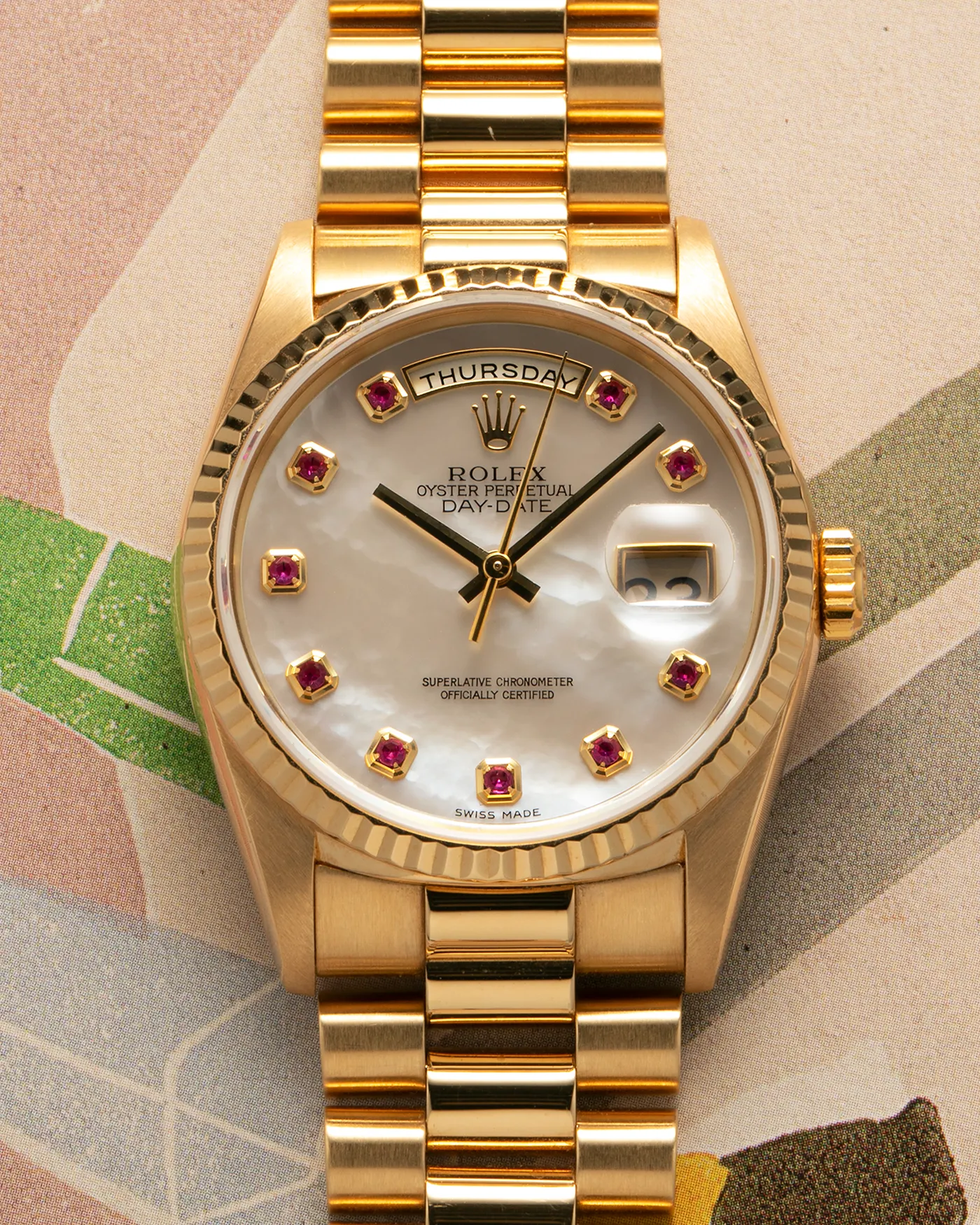 Rolex Day-Date 18238 Mother of Pearl Rubies