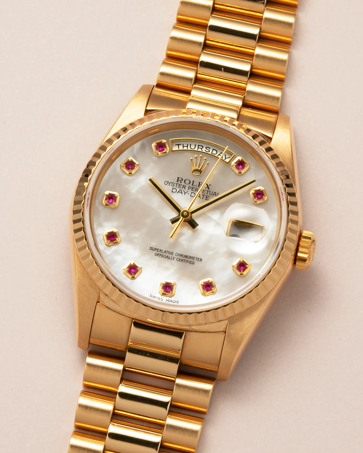 Rolex Day-Date 18238 Mother of Pearl Rubies