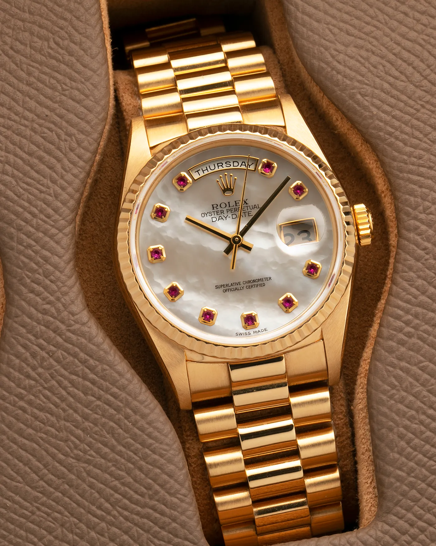 Rolex Day-Date 18238 Mother of Pearl Rubies