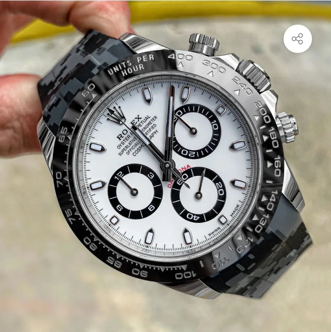Rolex Graphite Digi Rubber Straps