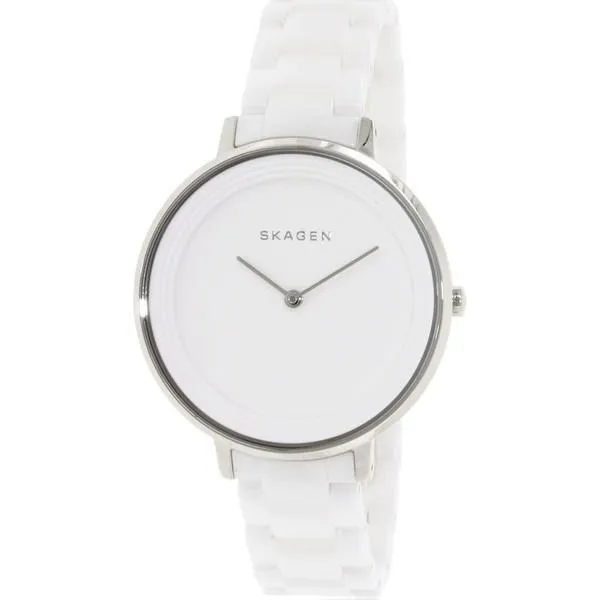 Skagen Ditte White Ceramic Bracelet Ladies Watch SKW2300